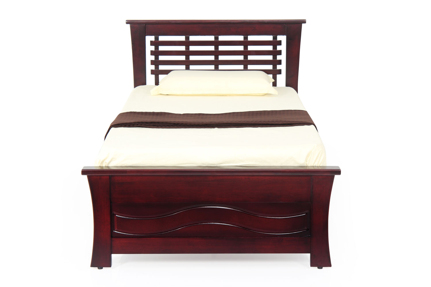 Teak And White Single Bed