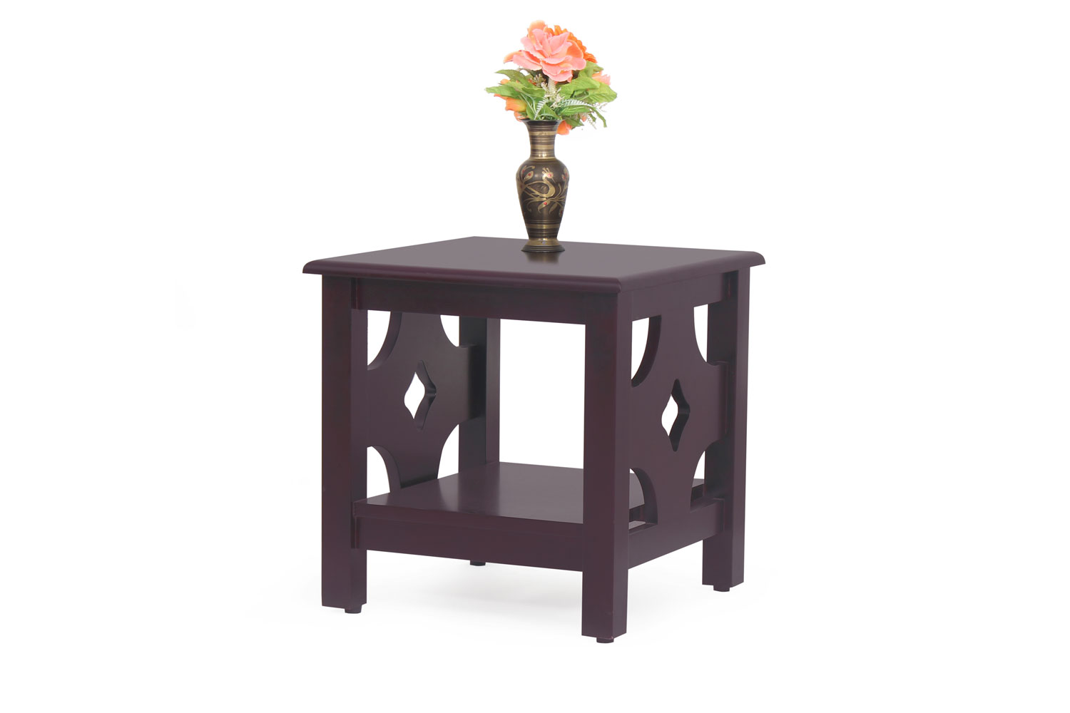 oak side table in solid wood finish
